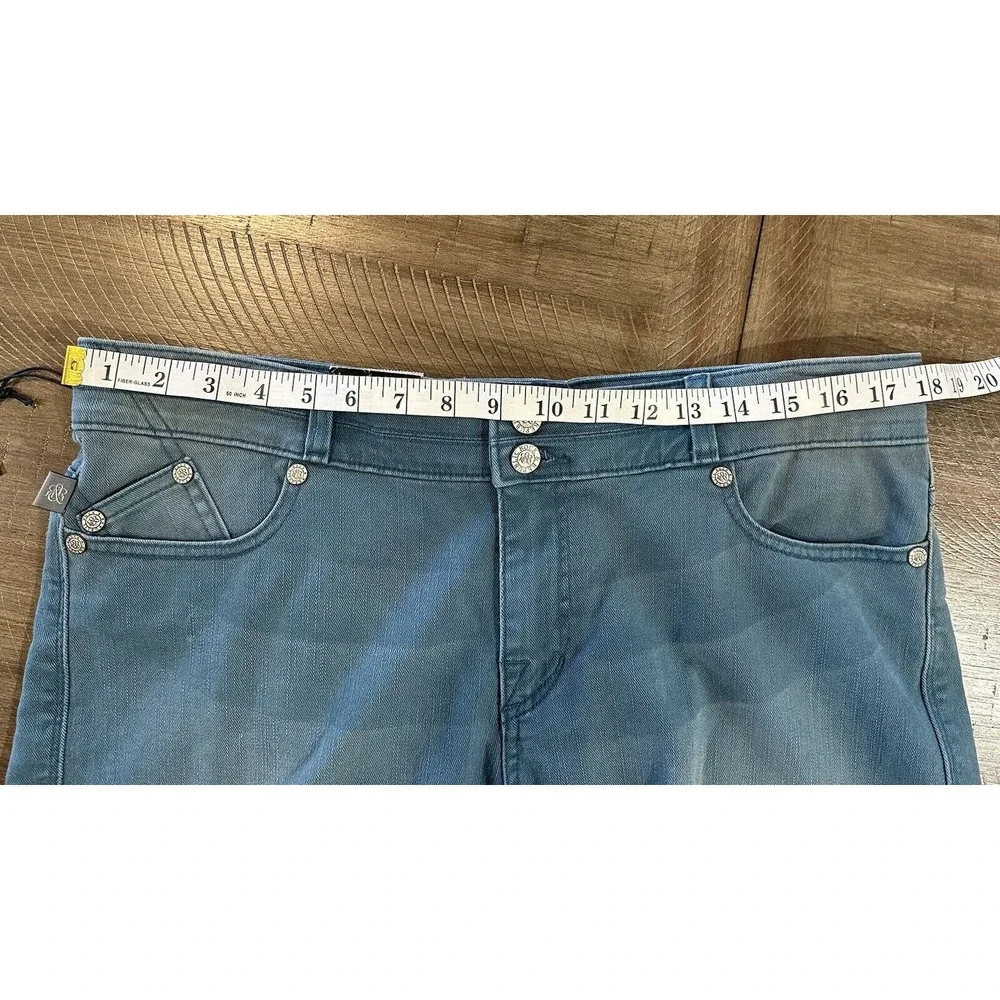 NWT Rock & Republic Bonnaroo Jean Shorts Size 14 Teal Blue Denim 4